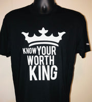 Know Your Worth King Unisex Crown Black Awesome Tee
