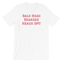 Bald Head Bearded Heaux Red Lettering Bella Short-Sleeve Unisex T-Shirt