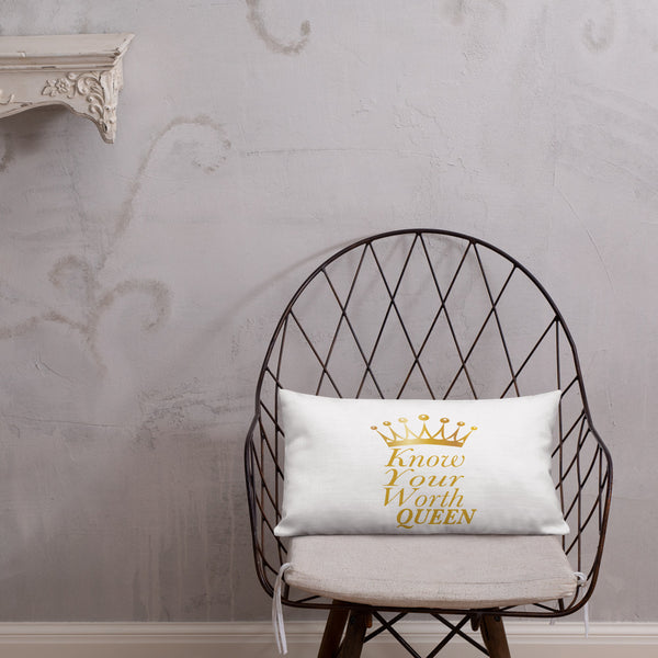 Know Your Worth Queen Premium Pillow