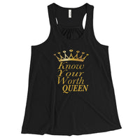 Know your Worth Queen Women's Flowy Racerback Tank