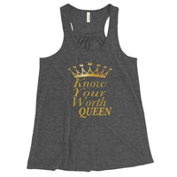 Know your Worth Queen Women's Flowy Racerback Tank